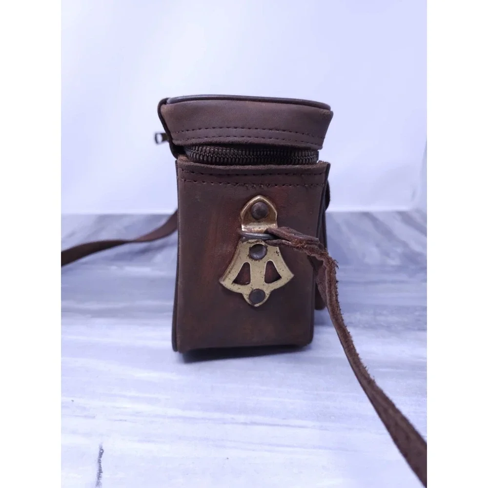 Vtg Perrin USA Top Grade Cowhide Tan Leather 'The Sportsman' #501 Camera‎ Bag